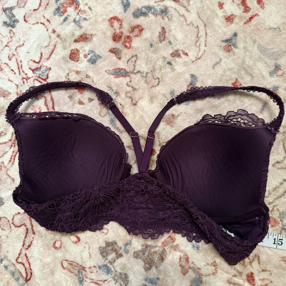 Savage‎ x fenty Romantic Corded Lace Front-Closure Push-Up Racer Back Bra sz 36B - Picture 6 of 7
